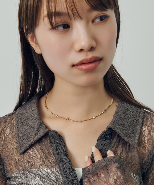 GOLDY（ゴールディ）の「フラワー チェーン チョーカー（チョーカー・レディース・ブラック/シルバー系2/ゴールド/シルバー系1・FREE）」の14枚目の写真