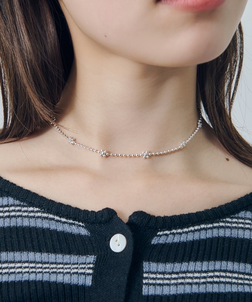 GOLDY（ゴールディ）の「フラワー チェーン チョーカー（チョーカー・レディース・ブラック/シルバー系2/ゴールド/シルバー系1・FREE）」の15枚目の写真