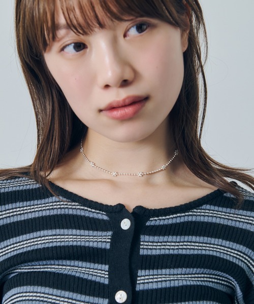 GOLDY（ゴールディ）の「フラワー チェーン チョーカー（チョーカー・レディース・ブラック/シルバー系2/ゴールド/シルバー系1・FREE）」の16枚目の写真