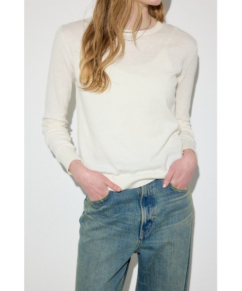 AZUL by moussy(アズールバイマウジー)の「カシミヤミックスクルーネックニット(ニット/セーター・レディース・ライトブルー/ブラック/オフホワイト/杢グレー/ライトイエロー・MEDIUM/SMALL)」の15枚目の写真