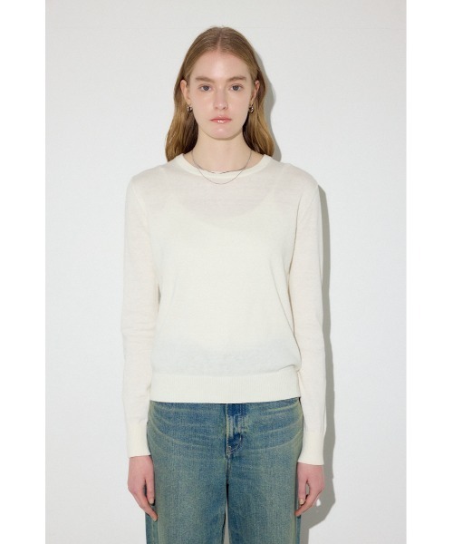 AZUL by moussy(アズールバイマウジー)の「カシミヤミックスクルーネックニット(ニット/セーター・レディース・ライトブルー/ブラック/オフホワイト/杢グレー/ライトイエロー・MEDIUM/SMALL)」の19枚目の写真