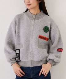 ワッペンシャギーニットブルゾン
