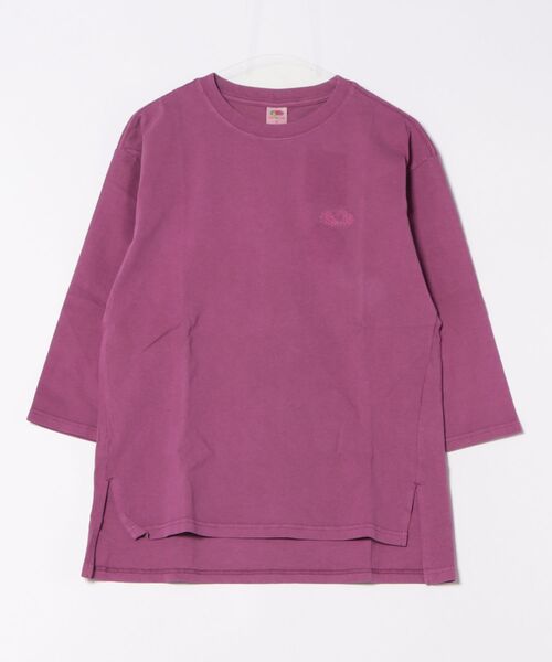 FRUIT OF THE LOOM(フルーツオブザルーム)の「【ST】【FRUIT OF THE LOOM】製品染め7分袖プルオーバー(Tシャツ/カットソー・レディース・パープル/グリーン/レッド/ミント/イエロー・LARGE/MEDIUM)」の4枚目の写真