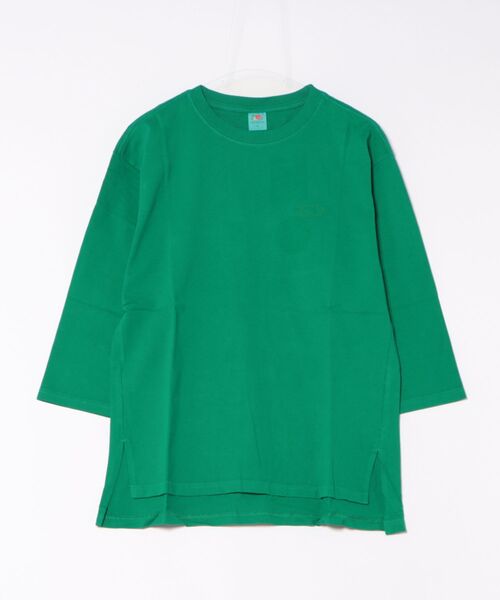 FRUIT OF THE LOOM(フルーツオブザルーム)の「【ST】【FRUIT OF THE LOOM】製品染め7分袖プルオーバー(Tシャツ/カットソー・レディース・パープル/グリーン/レッド/ミント/イエロー・LARGE/MEDIUM)」の2枚目の写真