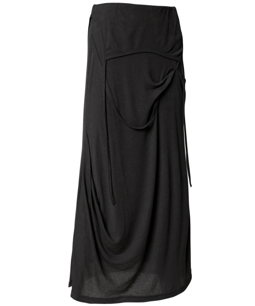 FLAREUP(フレアアップ)の「Asymmetrical Draped Long Skirt (FL-263_Black)(スカート・レディース・ブラック・OS)」の10枚目の写真