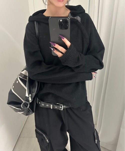 FTW（エフティダブリュー）の「KNIT THERMAL HOODIE（パーカー・レディース・グレー/ブルー/ブラック・SMALL/MEDIUM）」の12枚目の写真