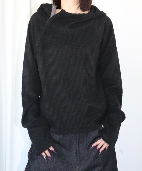 FTW（エフティダブリュー）の「KNIT THERMAL HOODIE（パーカー・レディース・グレー/ブルー/ブラック・SMALL/MEDIUM）」の4枚目の写真