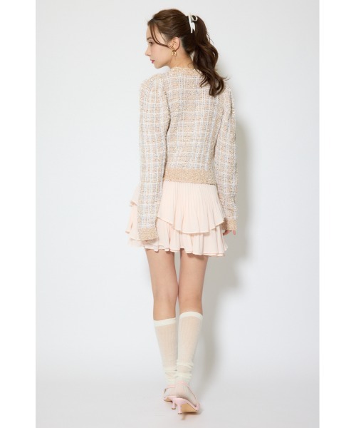 rienda(リエンダ)の「ツイードニットカーディガントップス 春服(カーディガン/ボレロ・レディース・ブラック/グリーン/ベージュ・FREE)」の8枚目の写真