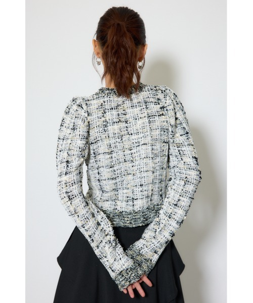 rienda(リエンダ)の「ツイードニットカーディガントップス 春服(カーディガン/ボレロ・レディース・ブラック/グリーン/ベージュ・FREE)」の18枚目の写真