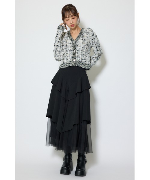 rienda(リエンダ)の「ツイードニットカーディガントップス 春服(カーディガン/ボレロ・レディース・ブラック/グリーン/ベージュ・FREE)」の19枚目の写真