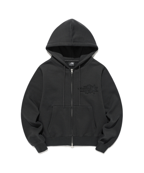 NICE GHOST CLUB(ナイスゴーストクラブ)の「3STAR CROP HOODIE ZIP UP_CHARCOAL(NG2GSUM492A)(パーカー・レディース・チャコール・SMALL/MEDIUM)」の2枚目の写真