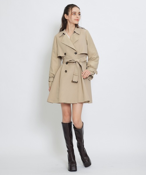 REDYAZEL（レディアゼル）の「ウエストベルトショートトレンチコート（トレンチコート・レディース・ブラック/カーキ/ベージュ・FREE）」の9枚目の写真