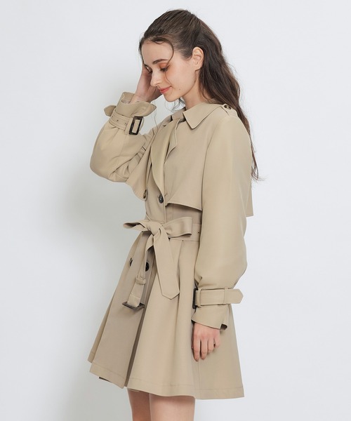 REDYAZEL（レディアゼル）の「ウエストベルトショートトレンチコート（トレンチコート・レディース・ブラック/カーキ/ベージュ・FREE）」の12枚目の写真