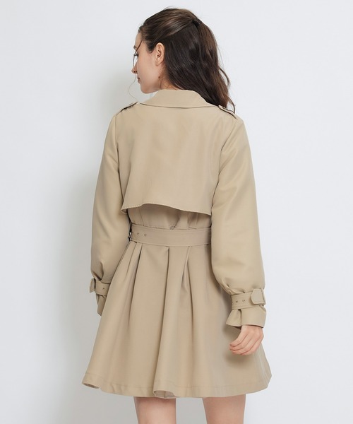 REDYAZEL（レディアゼル）の「ウエストベルトショートトレンチコート（トレンチコート・レディース・ブラック/カーキ/ベージュ・FREE）」の13枚目の写真