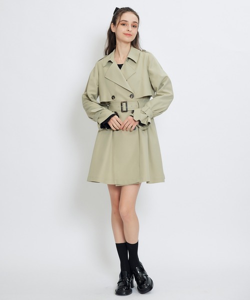 REDYAZEL（レディアゼル）の「ウエストベルトショートトレンチコート（トレンチコート・レディース・ブラック/カーキ/ベージュ・FREE）」の18枚目の写真