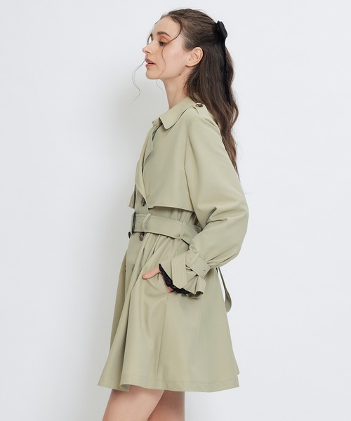REDYAZEL（レディアゼル）の「ウエストベルトショートトレンチコート（トレンチコート・レディース・ブラック/カーキ/ベージュ・FREE）」の21枚目の写真