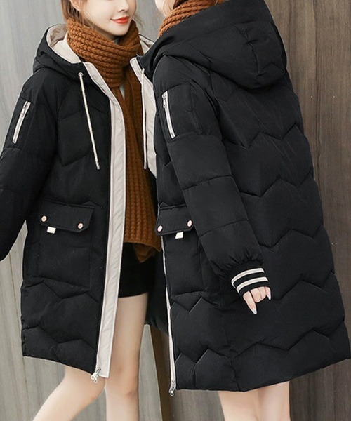 Miniministore(ミニミニストア)の「フード付きロングダウンコート中綿アウター(その他アウター・レディース・イエロー/ラベンダー/ダークブルー/アイボリー/ブラック/ワインレッド/ライトグリーン・FREE)」の1枚目の写真