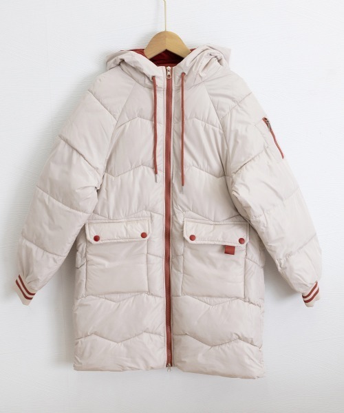 Miniministore(ミニミニストア)の「フード付きロングダウンコート中綿アウター(その他アウター・レディース・イエロー/ラベンダー/ダークブルー/アイボリー/ブラック/ワインレッド/ライトグリーン・FREE)」の16枚目の写真
