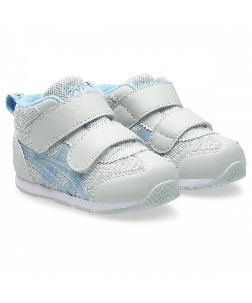 ASICS(アシックス)の「アシックス スクスク アイダホベビー たまひよ MID T(ベビーシューズ/ベビーソックス・キッズ・ホワイト×イエロー/ライトグレー・14.0cm/14.5cm/15.5cm)」の1枚目の写真