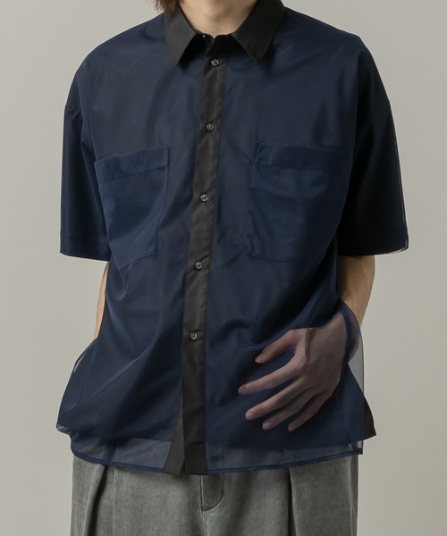 CASPER JOHN(キャスパージョン)の「Tule layered shirts/チュールレイヤードシャツ(シャツ/ブラウス・メンズ・ブラック/ネイビー/ブルー・LARGE/MEDIUM/SMALL/X-SMALL)」の22枚目の写真