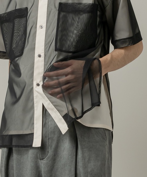 CASPER JOHN(キャスパージョン)の「Tule layered shirts/チュールレイヤードシャツ(シャツ/ブラウス・メンズ・ブラック/ネイビー/ブルー・LARGE/MEDIUM/SMALL/X-SMALL)」の16枚目の写真