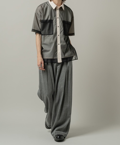 CASPER JOHN(キャスパージョン)の「Tule layered shirts/チュールレイヤードシャツ(シャツ/ブラウス・メンズ・ブラック/ネイビー/ブルー・LARGE/MEDIUM/SMALL/X-SMALL)」の17枚目の写真