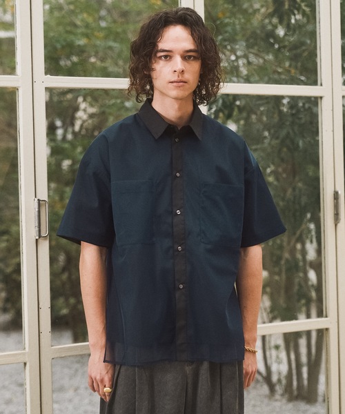 CASPER JOHN(キャスパージョン)の「Tule layered shirts/チュールレイヤードシャツ(シャツ/ブラウス・メンズ・ブラック/ネイビー/ブルー・LARGE/MEDIUM/SMALL/X-SMALL)」の7枚目の写真