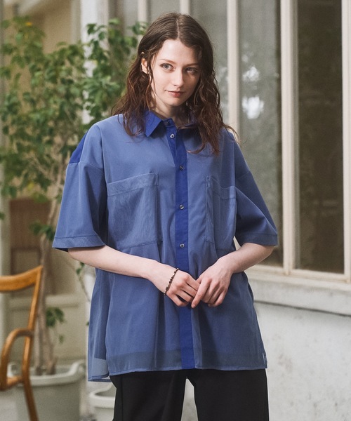 CASPER JOHN(キャスパージョン)の「Tule layered shirts/チュールレイヤードシャツ(シャツ/ブラウス・メンズ・ブラック/ネイビー/ブルー・LARGE/MEDIUM/SMALL/X-SMALL)」の11枚目の写真