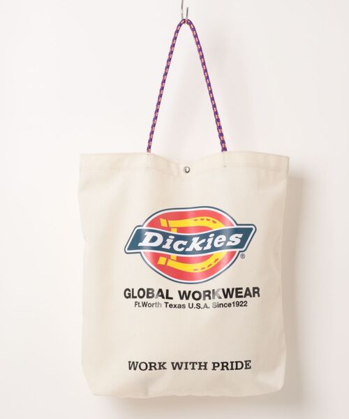 Dickies(ディッキーズ)の「【Dickies】DK LOGO PRINT ROPE TOTE BAG / ディッキーズ ロゴ キャンバストート ロープハンドル(トートバッグ・メンズ・ブラック系その他/オフホワイト/ブラック/アイボリー・FREE)」の2枚目の写真