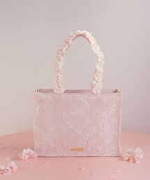 Maison de FLEUR | 桜フリルハンドルスクエアトートMバッグ(トートバッグ)