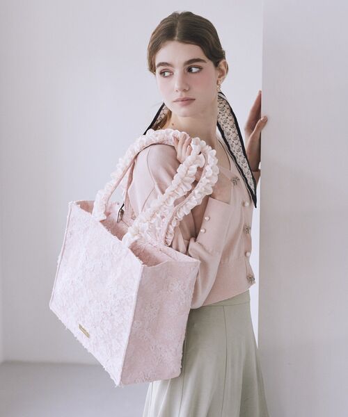 桜フリルハンドルスクエアトートMバッグ（トートバッグ）｜Maison de