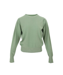 Puff Shoulder Round Neck Long Sleeve Knitwear (4colors)