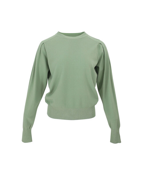 VASCARA（バスカラ）の「Puff Shoulder Round Neck Long Sleeve Knitwear (4colors)（ニット/セーター・レディース・ブラック/カーキ/クリーム/ライトイエロー・FREE）」の3枚目の写真