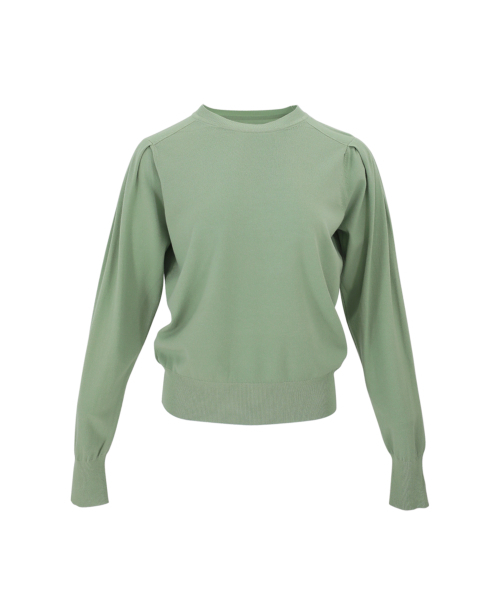 VASCARA（バスカラ）の「Puff Shoulder Round Neck Long Sleeve Knitwear (4colors)（ニット/セーター・レディース・ブラック/カーキ/クリーム/ライトイエロー・FREE）」の6枚目の写真