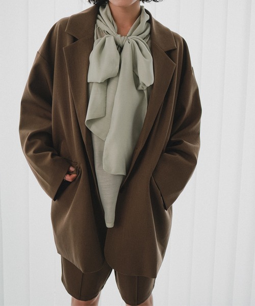 KOBE LETTUCE(コウベレタス)の「テーラードジャケット(テーラードジャケット・レディース・グレー/モカ・M)」の8枚目の写真