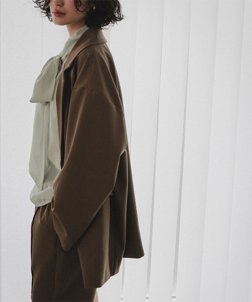 KOBE LETTUCE(コウベレタス)の「テーラードジャケット(テーラードジャケット・レディース・グレー/モカ・M)」の9枚目の写真