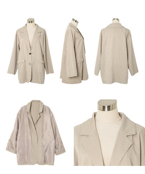 KOBE LETTUCE(コウベレタス)の「テーラードジャケット(テーラードジャケット・レディース・グレー/モカ・M)」の15枚目の写真