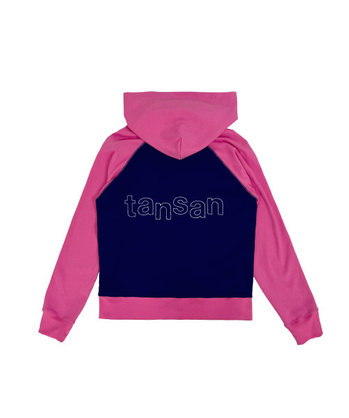 TANSANMAGNESIUM(タンサン マグネシウム)の「リンガーフードジップアップ (ネイビー/ピンク)(パーカー・レディース・その他・MEDIUM/SMALL)」の2枚目の写真