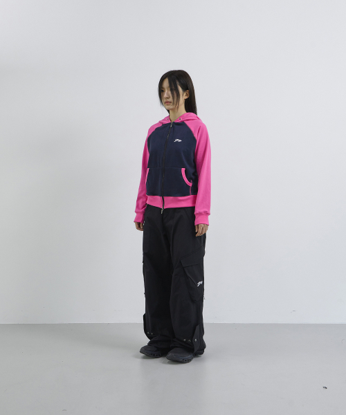 TANSANMAGNESIUM(タンサン マグネシウム)の「リンガーフードジップアップ (ネイビー/ピンク)(パーカー・レディース・その他・MEDIUM/SMALL)」の4枚目の写真