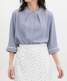 Honeys（ハニーズ）の「6分袖配色ブラウス（シャツ/ブラウス）」