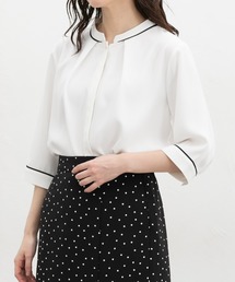 Honeys（ハニーズ）の「6分袖配色ブラウス（シャツ/ブラウス）」