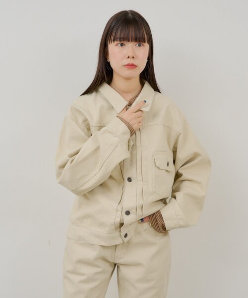 WHIMSIC(ウィムジック)の「【WHIMSIC/SETUP対応】TYPE-1 デニムジャケット(デニムジャケット・レディース・オフホワイト・FREE)」の3枚目の写真