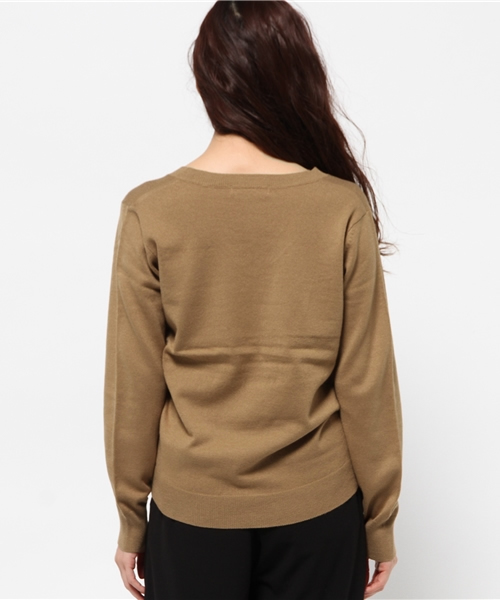 MOUSSY（マウジー）の「BASIC Vneck POK（ニット/セーター・レディース・ブルー/オフホワイト/オレンジ/キャメル/ピンク・FREE）」の8枚目の写真