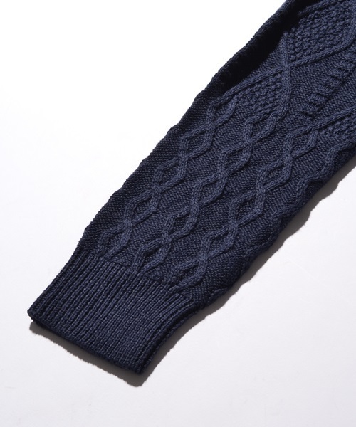 SHIPS JET BLUE(シップスジェットブルー)の「SHIPS JET BLUE(シップス ジェットブルー): 【コットン/リネン】 クレイジーケーブルニット■(ニット/セーター・メンズ・オリーブ/ライトブルー/ネイビー/グレー・SMALL/LARGE/MEDIUM)」の14枚目の写真