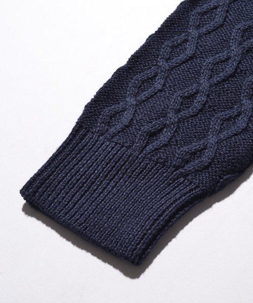 SHIPS JET BLUE(シップスジェットブルー)の「SHIPS JET BLUE(シップス ジェットブルー): 【コットン/リネン】 クレイジーケーブルニット■(ニット/セーター・メンズ・オリーブ/ライトブルー/ネイビー/グレー・SMALL/LARGE/MEDIUM)」の15枚目の写真