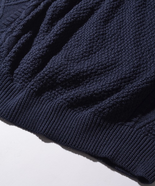 SHIPS JET BLUE(シップスジェットブルー)の「SHIPS JET BLUE(シップス ジェットブルー): 【コットン/リネン】 クレイジーケーブルニット■(ニット/セーター・メンズ・オリーブ/ライトブルー/ネイビー/グレー・SMALL/LARGE/MEDIUM)」の16枚目の写真