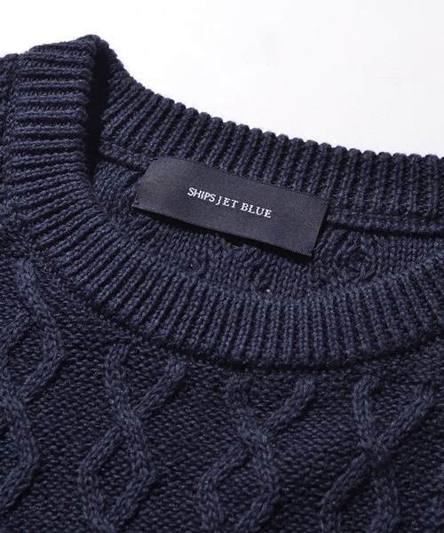 SHIPS JET BLUE(シップスジェットブルー)の「SHIPS JET BLUE(シップス ジェットブルー): 【コットン/リネン】 クレイジーケーブルニット■(ニット/セーター・メンズ・オリーブ/ライトブルー/ネイビー/グレー・SMALL/LARGE/MEDIUM)」の18枚目の写真