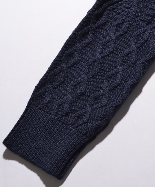 SHIPS JET BLUE(シップスジェットブルー)の「SHIPS JET BLUE(シップス ジェットブルー): 【コットン/リネン】 クレイジーケーブルニット■(ニット/セーター・メンズ・オリーブ/ライトブルー/ネイビー/グレー・SMALL/LARGE/MEDIUM)」の11枚目の写真
