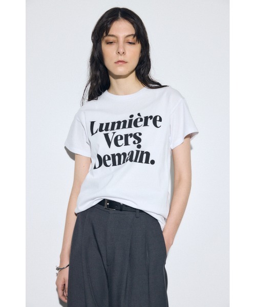 AZUL by moussy(アズールバイマウジー)の「メッセージロゴ半袖Tシャツ(Tシャツ/カットソー・レディース・オフホワイト/ライトイエロー/ライトブラック/ピンク・SMALL/MEDIUM)」の5枚目の写真