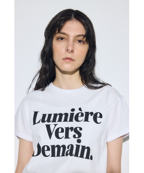 AZUL by moussy(アズールバイマウジー)の「メッセージロゴ半袖Tシャツ(Tシャツ/カットソー・レディース・オフホワイト/ライトイエロー/ライトブラック/ピンク・SMALL/MEDIUM)」の7枚目の写真